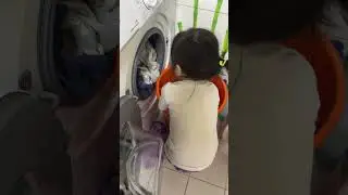 My Toddler Laundry Time.Learning by doing#toddler #littlehelper #activity #enjoying
