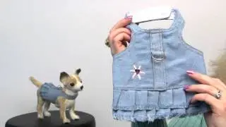 Blue Jean Denim Flower Dress Harness by Doggles