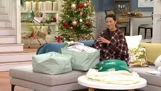 Pacific Thyme Set of 3 Collapsible Fabric Storage Bags on QVC