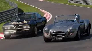 Shelby Cobra 427 1966 vs Pontiac Firebird Trans Am 1978 at Nurburgring Nordschleife