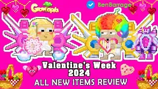 Growtopia | Valentine's Week 2024 : GOLDEN MOBILE SUIT WINGS! All New Items Review!