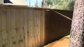 Staining a cedar fence with Baker's Gray Away  Walnut
