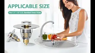 Silbingan Universal Bathroom Sink Stopper with Anti-Clog Basket Filter, Fit for 1.1-1.6