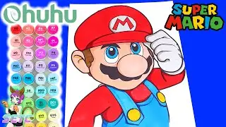 Let's Color in Super Mario with Ohuhu Alcohol Markers - SETC Coloring Book