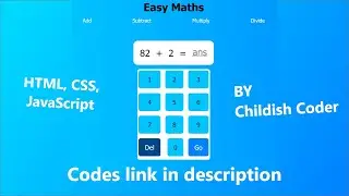 EasyMaths | HTML CSS JavaScript | Childish Coder