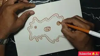 Amoeba||amoeba diagram||amoeba art||how to draw amoeba||intermediate zoology practical record 