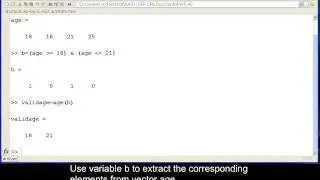 Using logic expressions AND and OR with vectors in MATLAB.