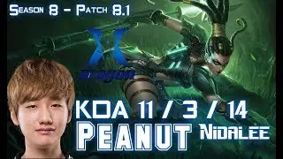 KZ Peanut NIDALEE vs GRAGAS Jungle - Patch 8.1 KR Ranked