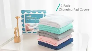 Biloban Waterproof Changing Pad Cover - 2 Pack, Ultra-Soft Microfiber, Smooth & Breathable