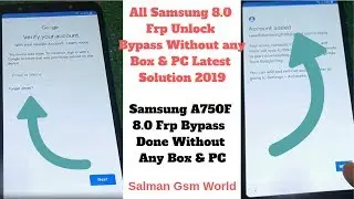 All Samsung 8.0 Frp Bypass  2019|| Samsung A750F 8.0 Frp Bypass Unlock