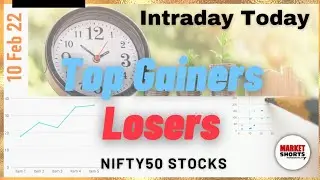Intraday Today || Top Gainers || Top Losers || Nifty50 || NSE || BSE #shorts #marketshorts || 10 Feb