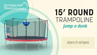 15' Round Stars & Stripes Jump and Dunk Trampoline