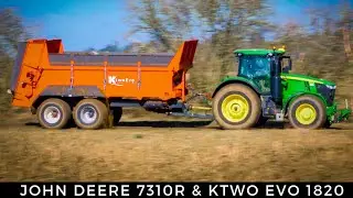 John Deere 7310R & Ktwo Evo 1820 Muck spreader