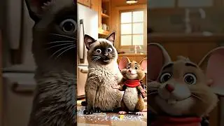 Frozen Cat vs Naughty Mouse 😂🐱🐭 #shorts #funnycat #catstory #englishcartoon #catlovers #kids