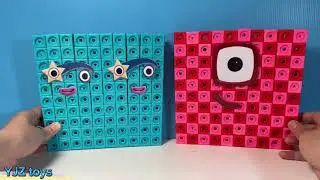 Making numberblocks 90 100 Building 90 100 club colour math from MathLink Cubes