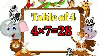 #4TablesSong #Multiplication4 #MathsTables4-x1=4 Multiplication, Table of Four 4 Tables Song