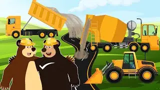 WORKSITE GARAGE WORK: Bears Fix a DUMP TRUCK ISSUE 🚜 | Bear Garage Story