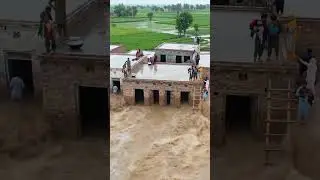 Rain 🌧️ flood thunderstorm in village |Village life Punjab | Pakistan | Mud house Traditional life