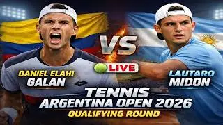 Daniel Elahi Galan vs Lautaro Midon 🎾LIVE TENNIS Argentina Open 2026 | Qualifying Round