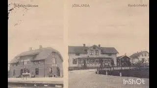 J&Ouml;RLANDA. 2-bildskort j&auml;rnv&auml;gsstationen och handelsboden 1913 (Stenungsund)