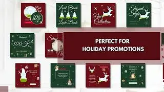 Christmas Instagram Posts | 68 Canva Templates for Holiday Content