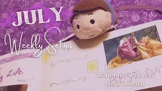 July 2021 Weekly Setups // Disney Princess Bullet Journal