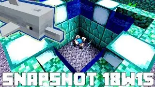 Minecraft 1.13 Snapshot 18w15a - NEW Conduits and DOLPHINS! Underwater Beacons! Blue Ice!