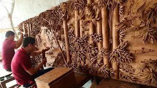 Tranh Gỗ Đẹp Treo Tường Khổng Lồ dài 3m | make a giant wooden Wall Art - Bamboo Forest