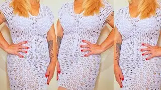 SAIDA DE PRAIA EM CROCHÊ  MAIS FÁCIL QUE VOCÊ IRÁ FAZER -VESTIDO CROCHÊ
