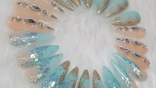 Princess Jasmine inspired Press On Acrylic Nails