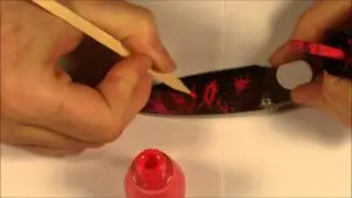 Joben Painting a Microbe Pattern Acid Etch on a Blade