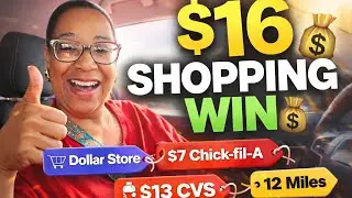 $16 Dollar Store Shopping Order 💸 $7 Chick-fil-A + $13 CVS Shop & Pay (12 Miles!) 🚗