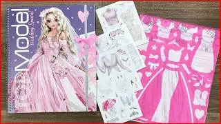 Sticker cắt dán, thiết kế váy cưới công chúa búp bê - Coloring Book TopModel Wedding (Chim Xinh)