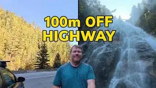 Kay Falls Near Revelstoke, BC! A surprise waterfall off the highway! Easy Road Trip  Waterfalls!