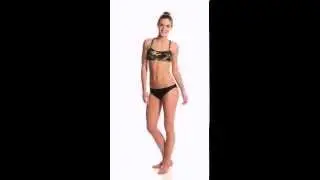 Sporti Modern Camo Double Cross Workout Bikini Top | SwimOutlet.com