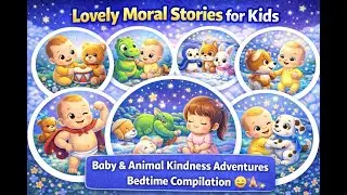 Lovely Moral Stories for Kids 💛|Baby & Animal Kindness Adventures Bedtime Compilation #kidslearning