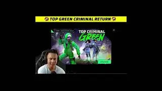 Top Most Rare Green Criminal Return Again in Free Fire #shorts #tondegamer