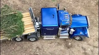 Loading branch from tree trimming. Rc construction || king hauler || rc crane.