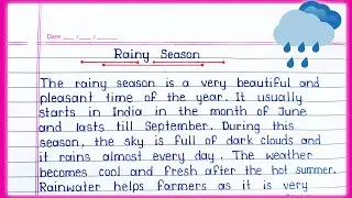 Rainy Season essay in English || Essay on Rainy Season || Essay writing ||