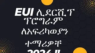 EUI ለአፍሪካ ተማሪዎቸ የሊድርሺፕ ፕሮግራም  እና ኢንሼቴቭስ /EUI Leadership Program in African Students and Initiatives
