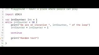 Swift - How the continue keyword works inside a loop