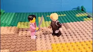 Lego stop motion sword fight. sword vs spoon .