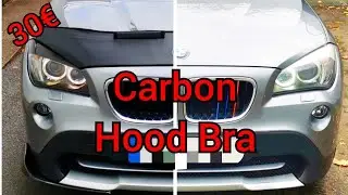 Carbon Haubenbra Hood Bra Bonnet Mask Steinschlag Schutz Motorhaube Tuning DIY BMW X1 E84 Montage