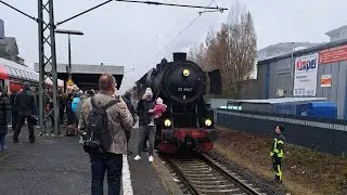 Dampflok Nikolaus-Express 2023 im Bahnhof Idstein/Taunus