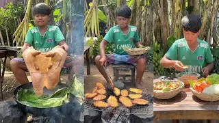 Cook and Eat: Yummy village food cooking | BBQ beef cooking