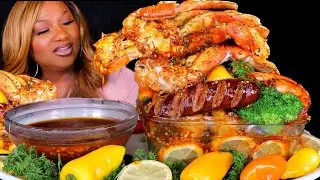 2x ОСТРЫЕ НОГИ ДАНДЖЕНЕССКОГО КРАБА, МУКБАНГ С МОРЕПРОДУКТАМИ + ЧЕСНОЧНОЕ МАСЛО 먹방