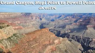 Walking along the Grand Canyon (Hopi Point to Powell Point) 4K 60FPS