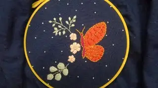 Easy Butterfly Hand Embroidery design 🦋🌸নতুনদের জন্য সুন্দর প্রজাপতি সেলাই 🤩