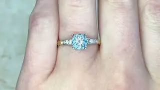 Vintage Two Tone Natural Aquamarine Center Stone Ring - Coatesville Ring. Circa 1940 - Hand Video