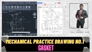 Mechanical AutoCAD 2d Practice Drawings | Exercise 1 | GASKET [Technical Drawings]